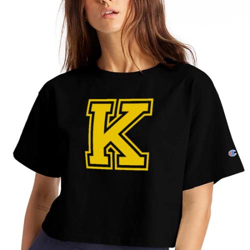 Letter k – Capital Athletic Alphabet Monogram - Champion Women’s Cropped T-Shirt