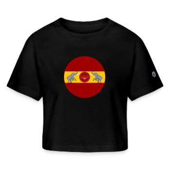 Thalapathy Vijay TVK Flag Tamil Kollywood  - Champion Women’s Cropped T-Shirt - black - Front - Willow (175cm)