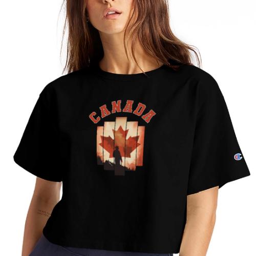 Proud Canadian Shadow - Champion Women’s Cropped T-Shirt