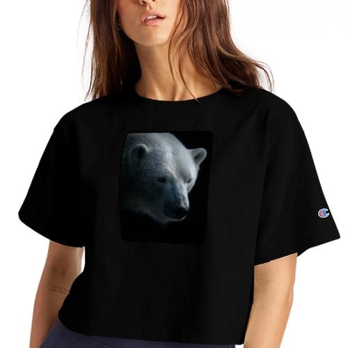 Polar Bear Close-Up Wildlife Design - Champion Women’s Cropped T-Shirt