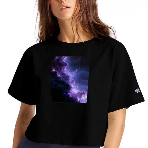 Purple Nebula Space Design - Champion Women’s Cropped T-Shirt