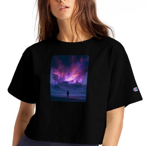 Cosmic Supernova Night Design - Champion Women’s Cropped T-Shirt