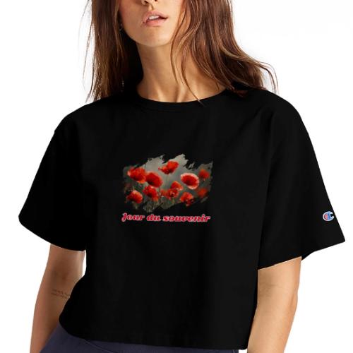 Remembrance Day with Poppies - Champion Women’s Cropped T-Shirt
