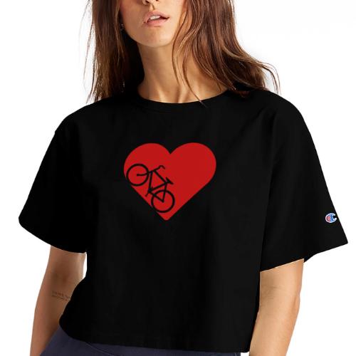 Bike in heart - Champion Women’s Cropped T-Shirt