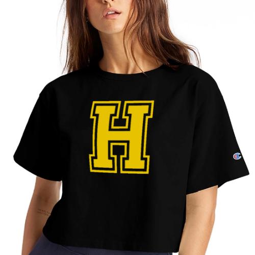 Letter H – Capital Athletic Alphabet Monogram - Champion Women’s Cropped T-Shirt