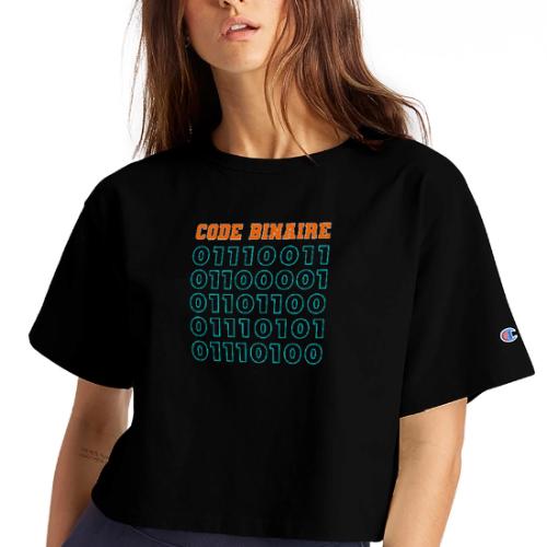 Hi in binary code - Champion Women’s Cropped T-Shirt