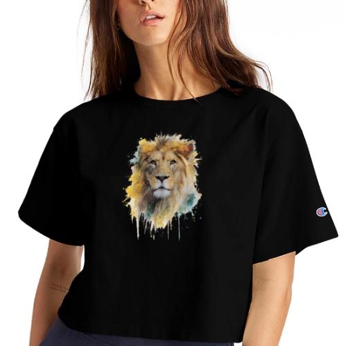 Watercolor Lion Portrait - Champion Women’s Cropped T-Shirt