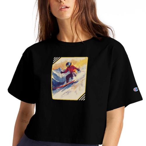 Skiing Through Snow Dreams - Champion Women’s Cropped T-Shirt