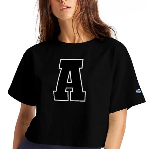 Varsity Letter A Athletic Monogram Design - Champion Women’s Cropped T-Shirt