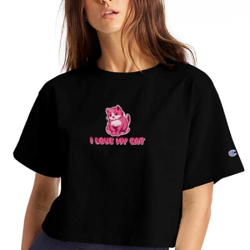 I love my cat - Champion Women’s Cropped T-Shirt