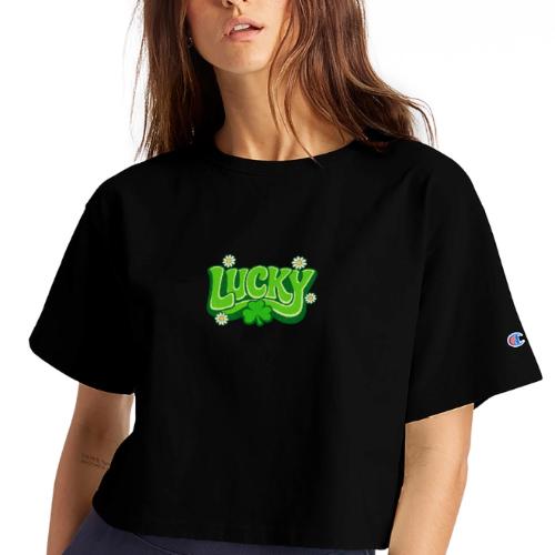 Lucky 70s Retro T-Shirt - Champion Women’s Cropped T-Shirt