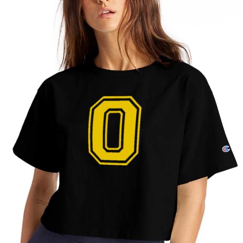 Letter O – Capital Athletic Alphabet Monogram - Champion Women’s Cropped T-Shirt