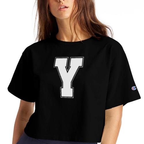 White Letter Y – Varsity Alphabet Monogram - Champion Women’s Cropped T-Shirt
