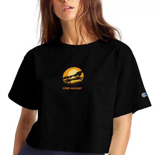 Lone Ascent Wolf - Champion Women’s Cropped T-Shirt