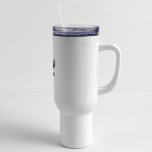 Silver Blue Jay in Flight - 40 oz Travel Tumbler