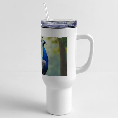 Majestic Peacock in Enchanted Forest - 40 oz Travel Tumbler
