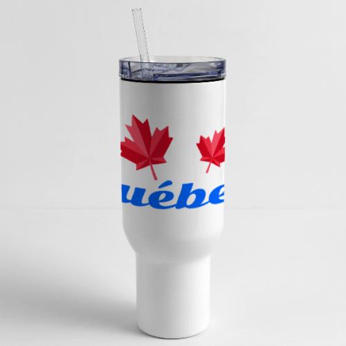Québec with two red maple leaves - 40 oz Travel Tumbler