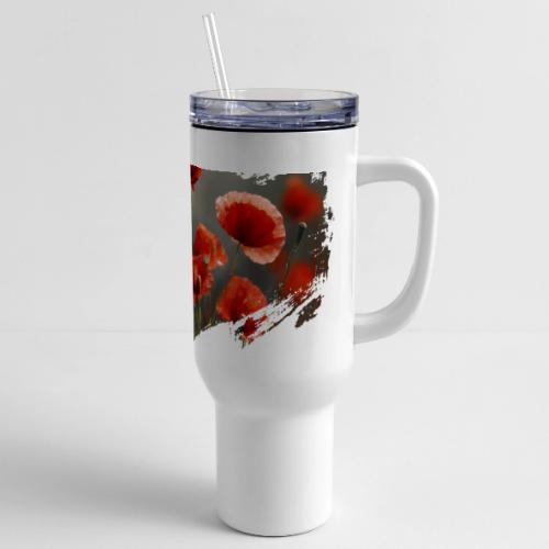 Remembrance Day with poppies - 40 oz Travel Tumbler