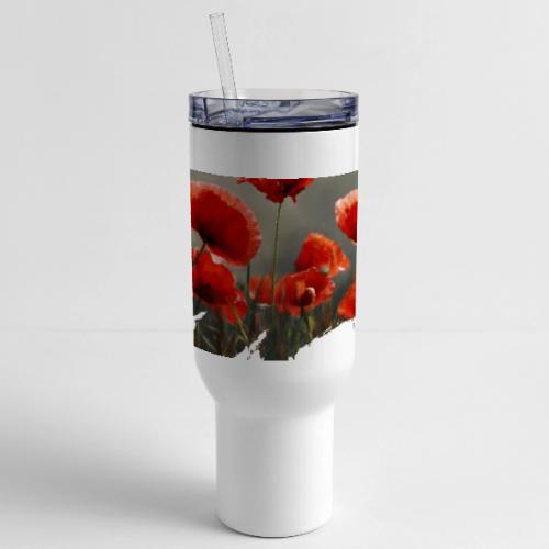 Remembrance Day with Poppies - 40 oz Travel Tumbler