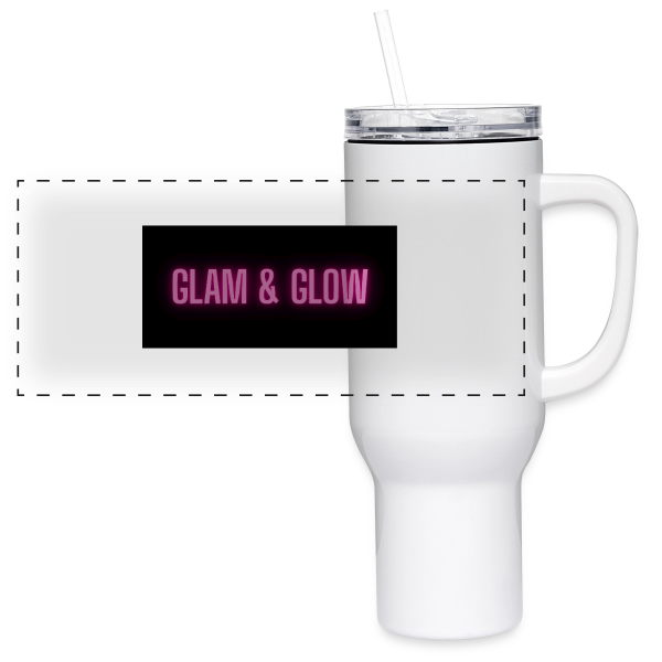 Glam Glow Black - 40 oz Travel Tumbler