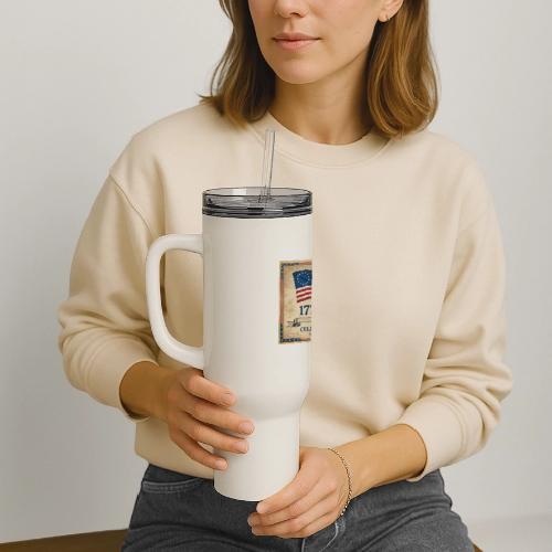 USA 250th Anniversary Flags Emblem - 40 oz Travel Tumbler
