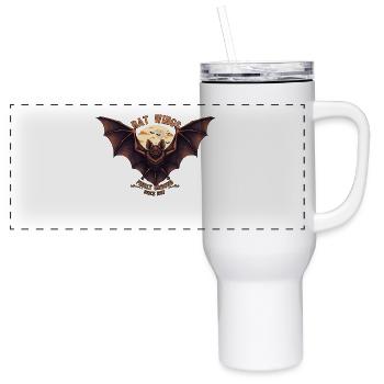 Bat Wings: Finely Ground | by Asarteon - 40 oz Travel Tumbler - white - Front