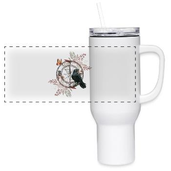 Vintage Compass Crow - 40 oz Travel Tumbler - white - Front