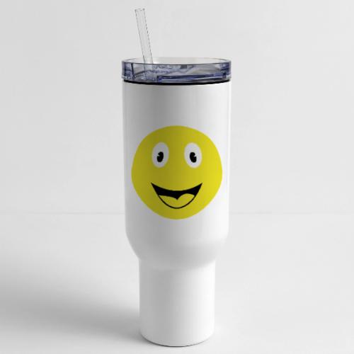 Yellow Happy Face Print - 40 oz Travel Tumbler