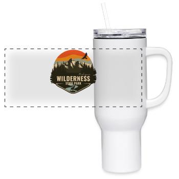 Wilderness State Park Michigan MI Retro Camping - 40 oz Travel Tumbler - white - Front