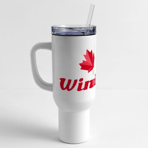 Winnipeg with two red maple leaves - 40 oz Travel Tumbler