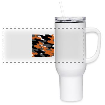 Orange Camo Pattern - 40 oz Travel Tumbler - white - Front