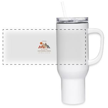 Zion National Park Coordinates - 40 oz Travel Tumbler - white - Front