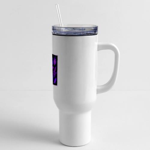 Neon Leaves in Pink and Purple Hues - 40 oz Travel Tumbler