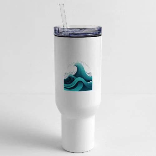Dynamic Ocean Wave Illustration - 40 oz Travel Tumbler