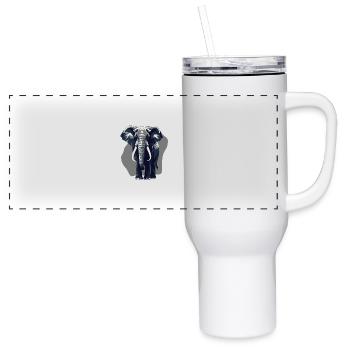 walking elefant - 40 oz Travel Tumbler - white - Front