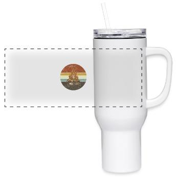 Campfire Retro - 40 oz Travel Tumbler - white - Front