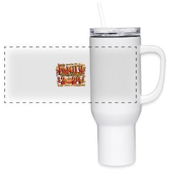 Family Thanksgiving 2024 Retro Pumpkin - 40 oz Travel Tumbler - white - Front