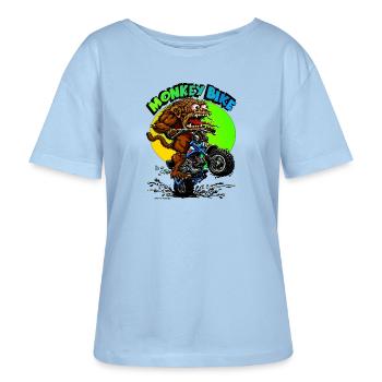 Monkey Bike - Stanley/Stella Serena Women’s Relaxed Organic T-Shirt - blue soul - Front - Anna (173cm)