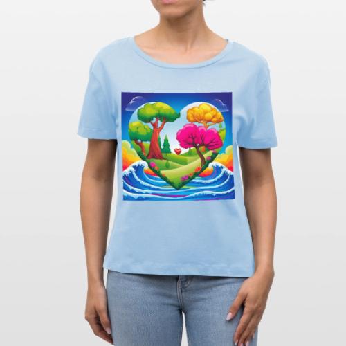 Heart, fantasy, landscapes, nature, fantasy - Stanley/Stella Serena Women’s Relaxed Organic T-Shirt