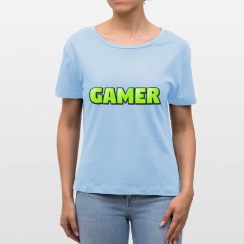 Gamer Neon Green Gaming Logo Design - Stanley/Stella Serena Women’s Relaxed Organic T-Shirt