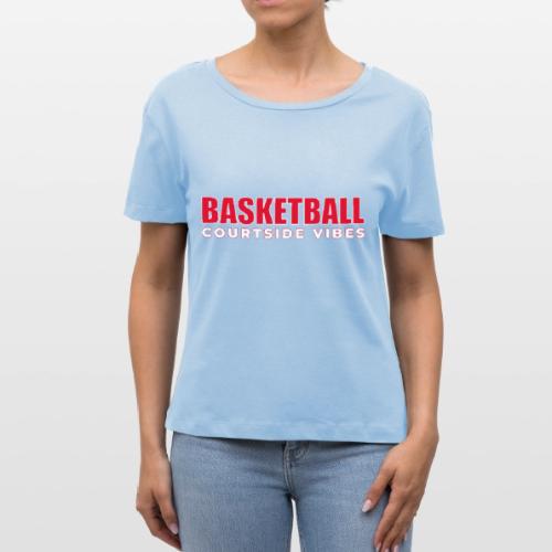 Courtside Vibes Basketball Typography Design - Stanley/Stella Serena Women’s Relaxed Organic T-Shirt