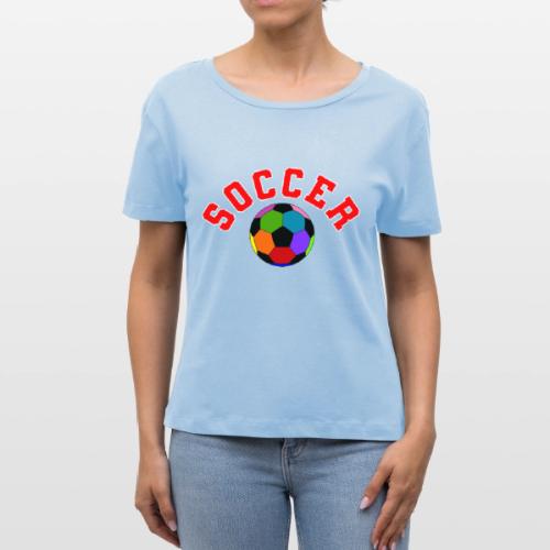 Soccer: Colorful Kick - Stanley/Stella Serena Women’s Relaxed Organic T-Shirt