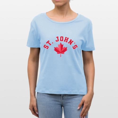 St. John's with maple leaf - Stanley/Stella Serena Women’s Relaxed Organic T-Shirt