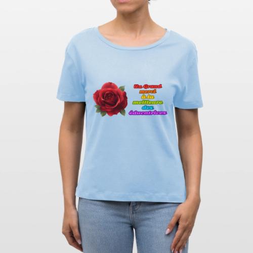 Thank You Educator: Pink and Rainbow Message - Stanley/Stella Serena Women’s Relaxed Organic T-Shirt