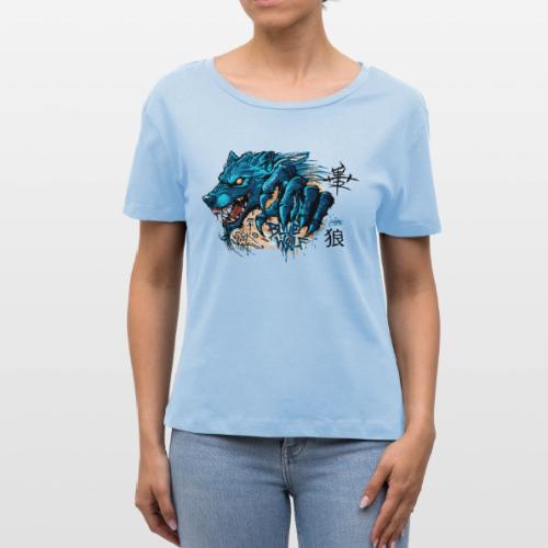 Blue Wolf Graffiti Street Art - Stanley/Stella Serena Women’s Relaxed Organic T-Shirt