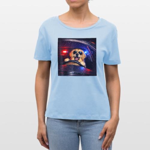 Funny Police Golden Retriever Meme Tee - Stanley/Stella Serena Women’s Relaxed Organic T-Shirt