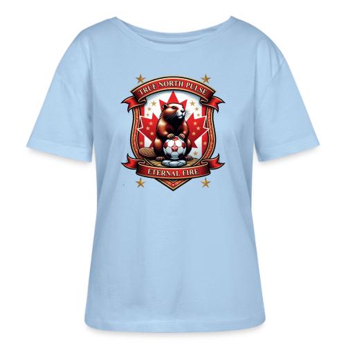 Canada Beaver Crest T-Shirt, Pride Badge Gift - Stanley/Stella Serena Women’s Relaxed Organic T-Shirt