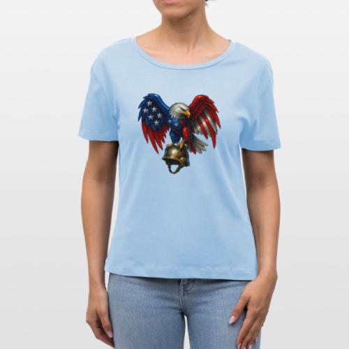 American Flag Bald Eagle - Helmet - Stanley/Stella Serena Women’s Relaxed Organic T-Shirt
