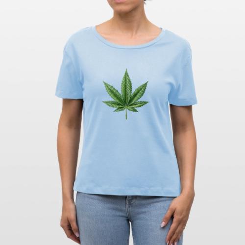 Cannabis Leaf - Stanley/Stella Serena Women’s Relaxed Organic T-Shirt