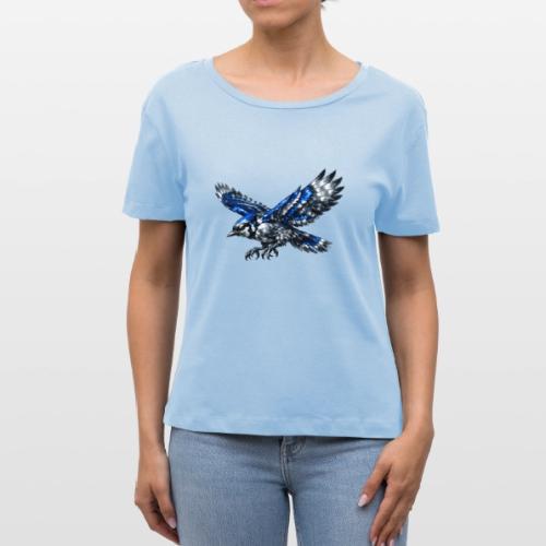 Silver Blue Jay Dive - Stanley/Stella Serena Women’s Relaxed Organic T-Shirt